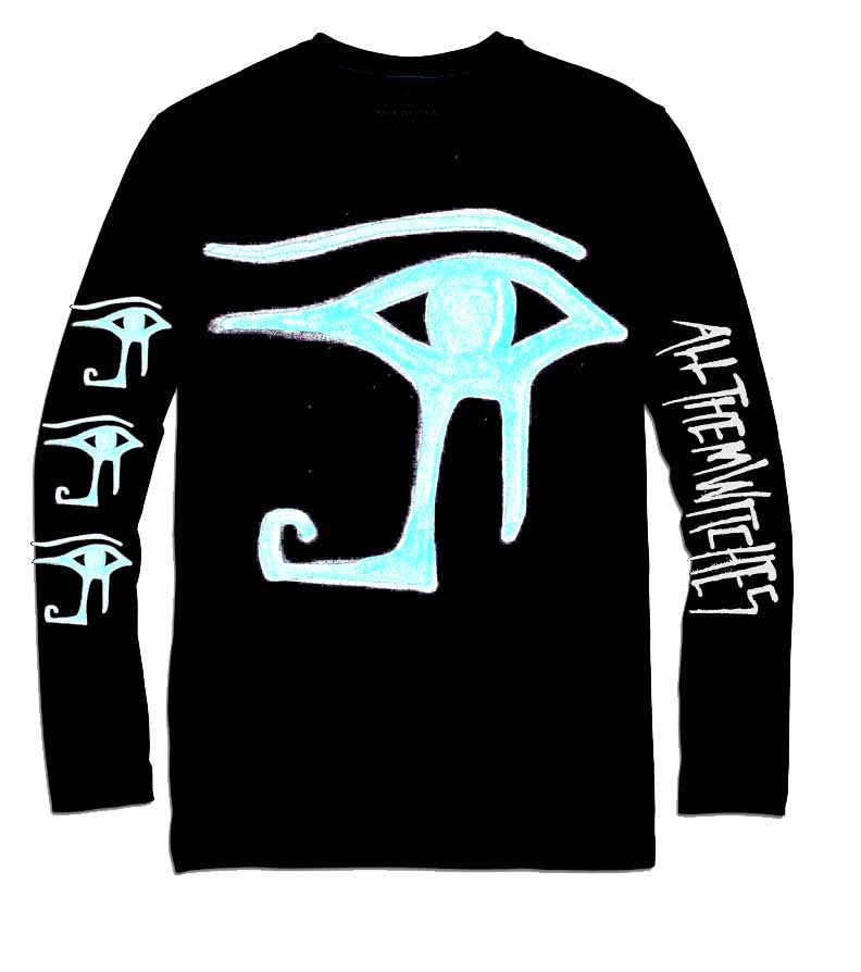 Black Long Sleeve Teal Eye Tee